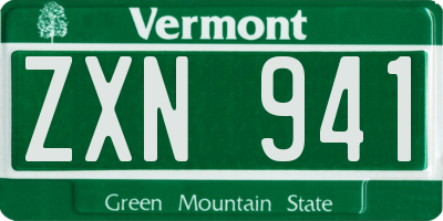 VT license plate ZXN941