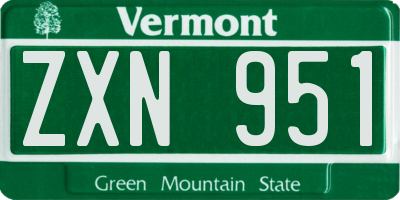 VT license plate ZXN951