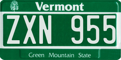 VT license plate ZXN955