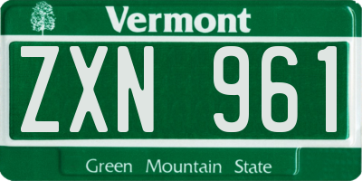VT license plate ZXN961