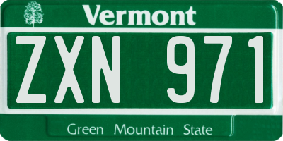 VT license plate ZXN971