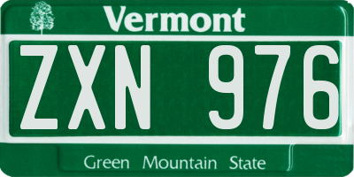 VT license plate ZXN976