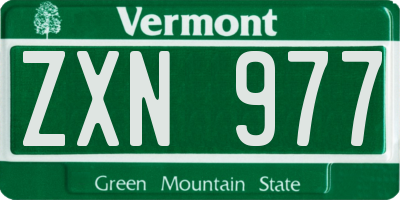 VT license plate ZXN977