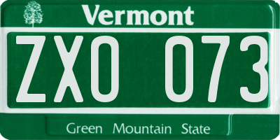 VT license plate ZXO073