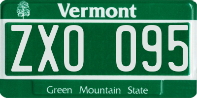VT license plate ZXO095