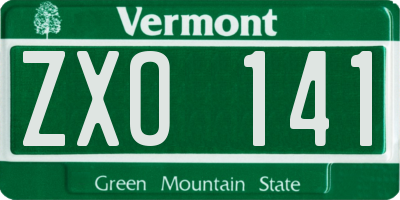 VT license plate ZXO141