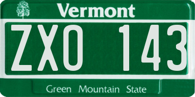VT license plate ZXO143