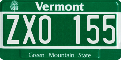 VT license plate ZXO155
