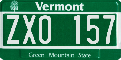 VT license plate ZXO157