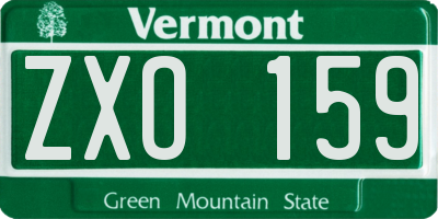 VT license plate ZXO159