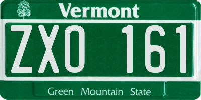 VT license plate ZXO161