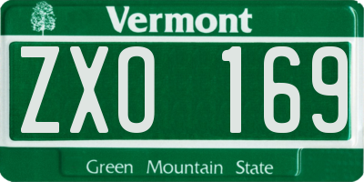 VT license plate ZXO169