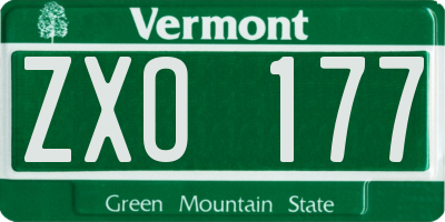 VT license plate ZXO177