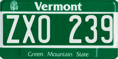 VT license plate ZXO239
