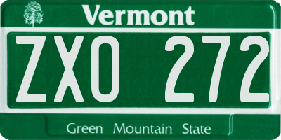 VT license plate ZXO272