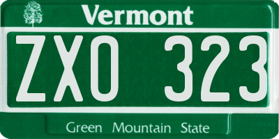 VT license plate ZXO323