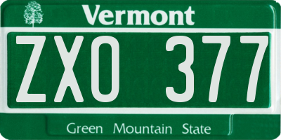 VT license plate ZXO377