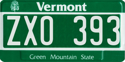 VT license plate ZXO393