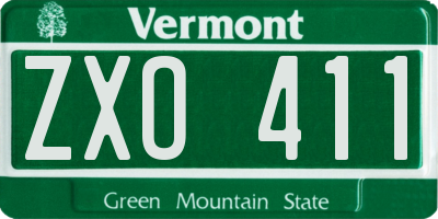 VT license plate ZXO411