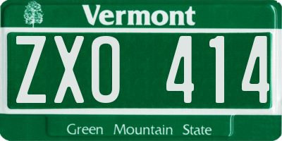 VT license plate ZXO414