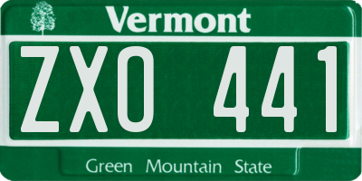 VT license plate ZXO441