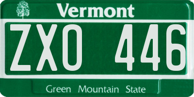 VT license plate ZXO446