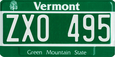 VT license plate ZXO495