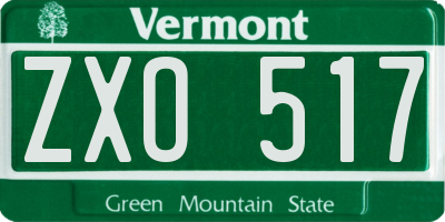 VT license plate ZXO517