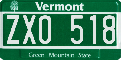 VT license plate ZXO518