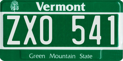 VT license plate ZXO541