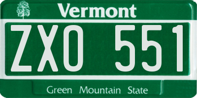 VT license plate ZXO551