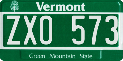 VT license plate ZXO573