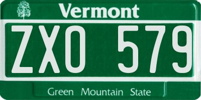 VT license plate ZXO579