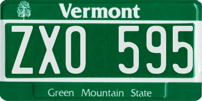 VT license plate ZXO595