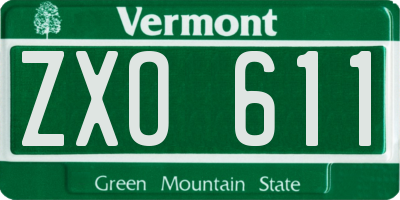 VT license plate ZXO611