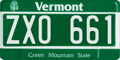 VT license plate ZXO661