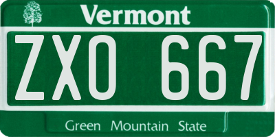 VT license plate ZXO667