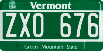VT license plate ZXO676