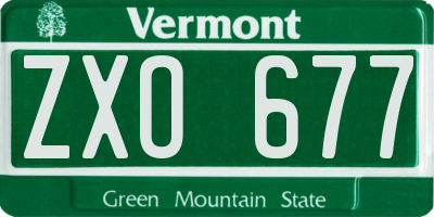 VT license plate ZXO677