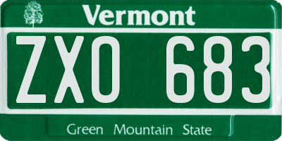 VT license plate ZXO683
