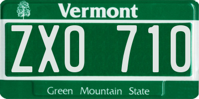 VT license plate ZXO710
