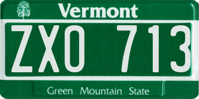 VT license plate ZXO713