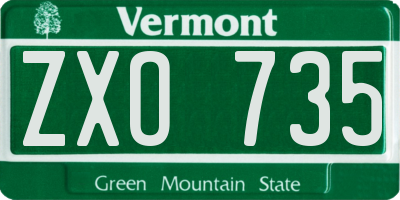 VT license plate ZXO735