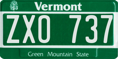 VT license plate ZXO737
