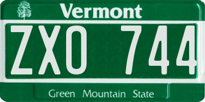VT license plate ZXO744