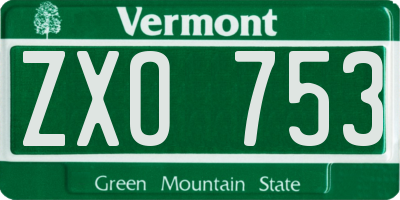 VT license plate ZXO753