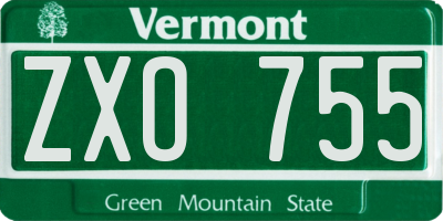 VT license plate ZXO755