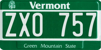 VT license plate ZXO757