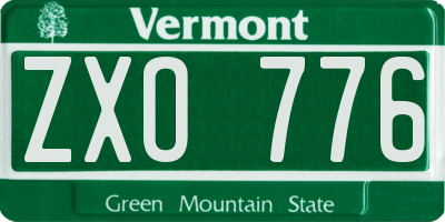VT license plate ZXO776