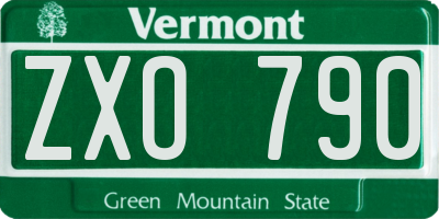 VT license plate ZXO790